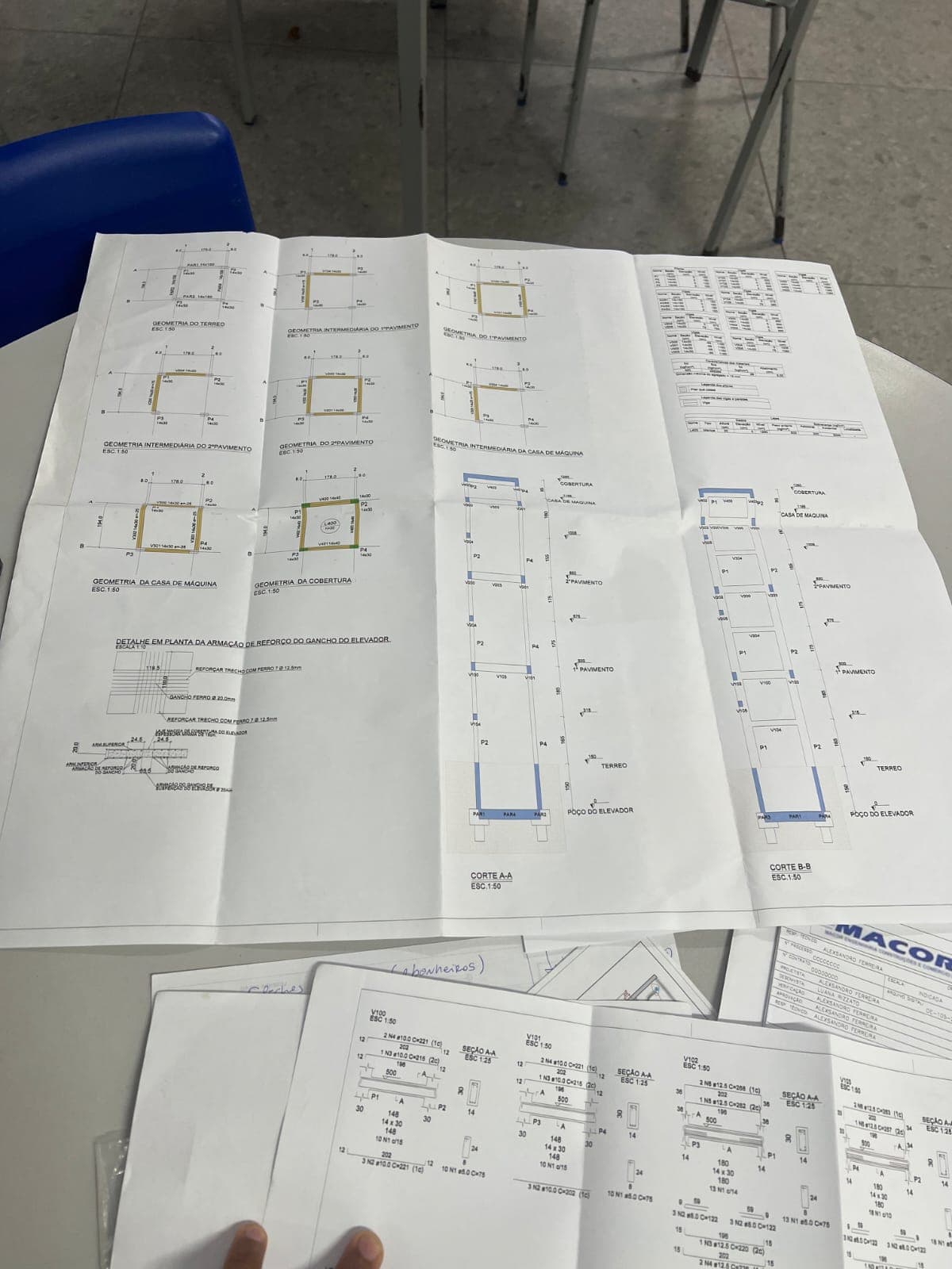 Concepção inicial para a obra do elevador com layout e especificações das passarelas e torre metálica antes do início da obra.
